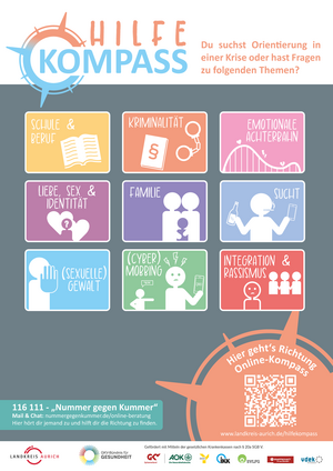 Bild vergr&ouml;&szlig;ern: Hilfe-Kompass-Plakat